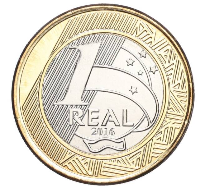 Монета 1 реал 2016 года Бразилия «XV летние Паралимпийские игры в Рио-де-Жанейро 2016 — плавание» (Артикул M2-72272)