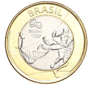 1 реал 2015 года Бразилия «XXXI летние Олимпийские Игры в Рио-де-Жанейро 2016 — Регби»