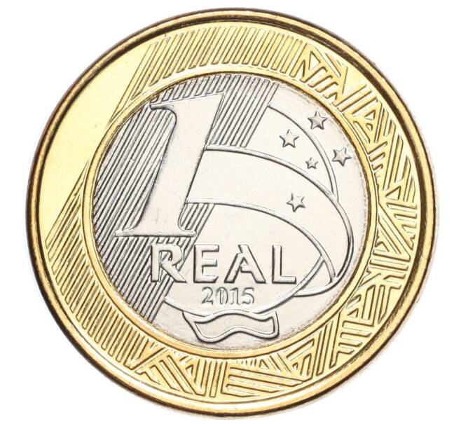 Монета 1 реал 2015 года Бразилия «XXXI летние Олимпийские Игры в Рио-де-Жанейро 2016 — Регби» (Артикул M2-72275)