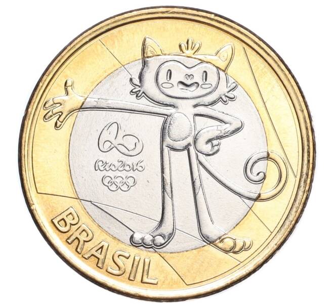 Монета 1 реал 2016 года Бразилия «XXXI летние Олимпийские Игры в Рио-де-Жанейро 2016 — Винисиус» (Артикул M2-72299)