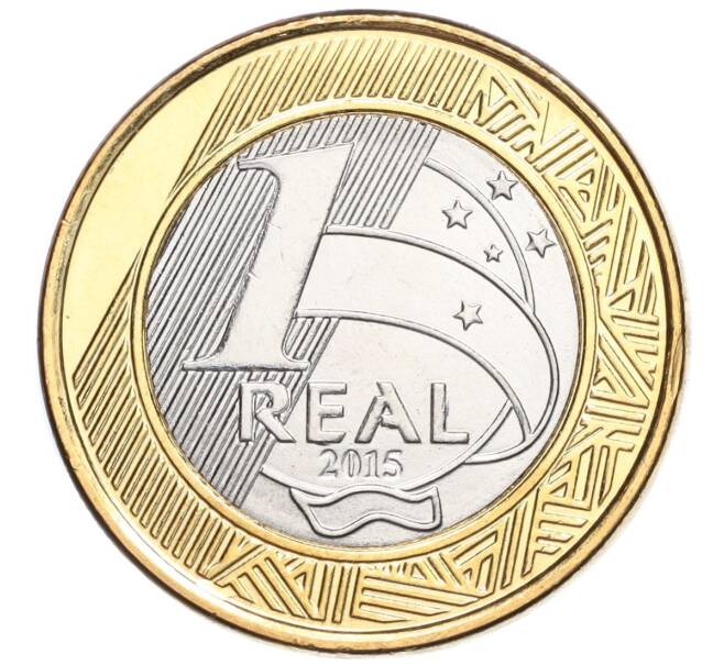 Монета 1 реал 2015 года Бразилия «XXXI летние Олимпийские Игры в Рио-де-Жанейро 2016 — Баскетбол» (Артикул M2-72304)