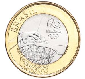 1 реал 2015 года Бразилия «XXXI летние Олимпийские Игры в Рио-де-Жанейро 2016 — Баскетбол»