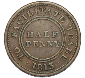 Токен 1/2 пенни 1813 года Великобритания