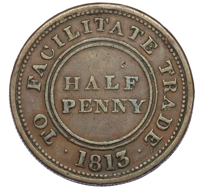 Монета Токен 1/2 пенни 1813 года Великобритания (Артикул K2-0235)