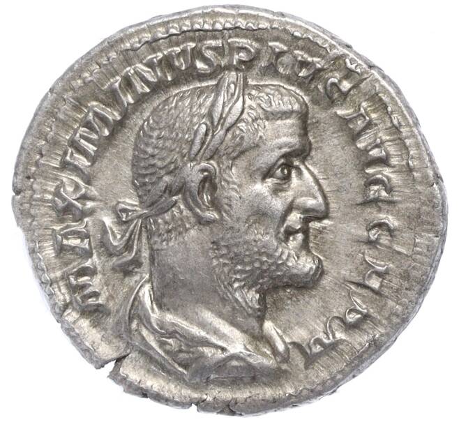 Монета Денарий 236-238 года Римская империя (Максимин I Фракиец) в мини-слабе ННР (XF+) (Артикул: M2-72310) — Фото №1