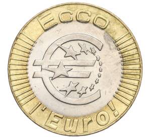 Монтовидный жетон «Ecco — 1 евро» 1998 года Италия