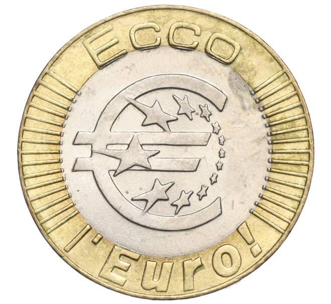 Монтовидный жетон «Ecco — 1 евро» 1998 года Италия (Артикул K11-122828)