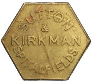 Жетон «Sutton&Kirkman spitalfields» Великобритания