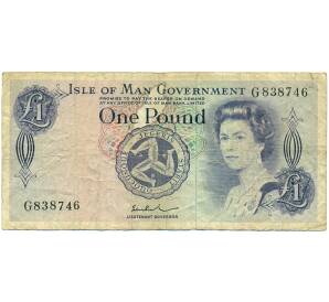 1 фунт 1975 года Остров Мэн