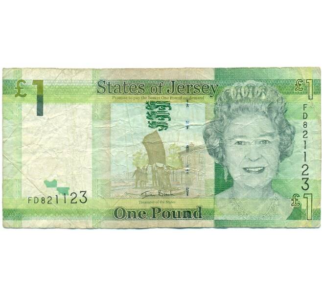 Банкнота 1 фунт 2010 года Джерси (Артикул K11-123157)
