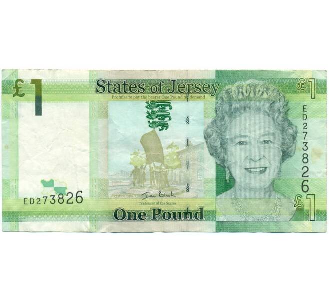 Банкнота 1 фунт 2010 года Джерси (Артикул K11-123365)
