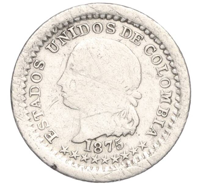 Монета 5 сетнаво 1875 года Колумбия (Артикул K1-5106)