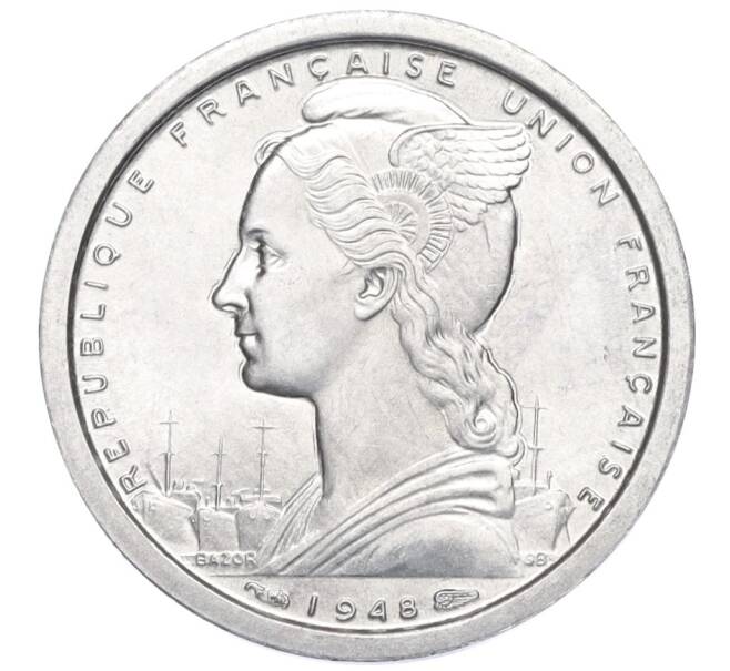 Монета 1 франк 1948 года Сен-Пьер и Микелон (Артикул K1-5156)