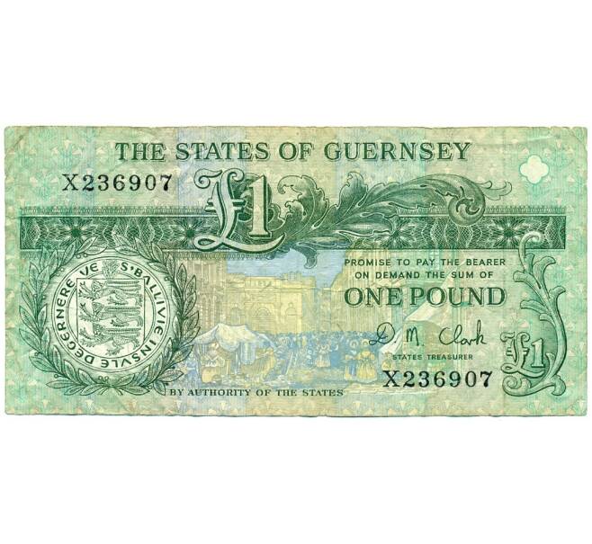 Банкнота 1 фунт 1991 года Гернси (Артикул K11-123558)