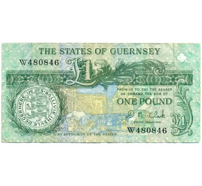 Банкнота 1 фунт 1991 года Гернси (Артикул K11-123561)