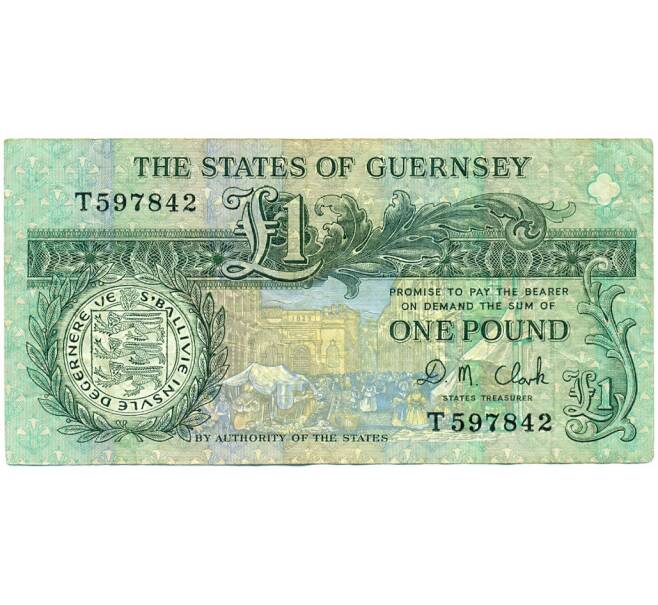 Банкнота 1 фунт 1991 года Гернси (Артикул K11-123572)