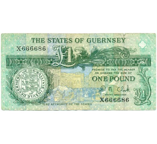 Банкнота 1 фунт 1991 года Гернси (Артикул K11-123573)