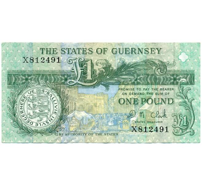 Банкнота 1 фунт 1991 года Гернси (Артикул K11-123606)