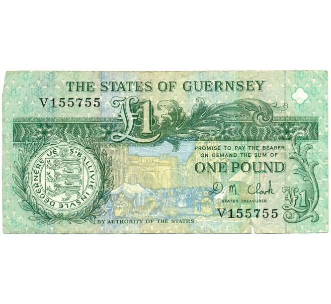 Банкнота 1 фунт 1991 года Гернси (Артикул: K11-123621) — Фото №1