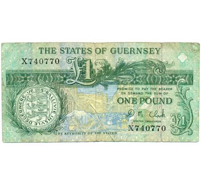 Банкнота 1 фунт 1991 года Гернси (Артикул K11-123634)