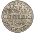 Монета 25 сантимов 1844 года Швейцария — кантон Женева (Артикул M2-72334)