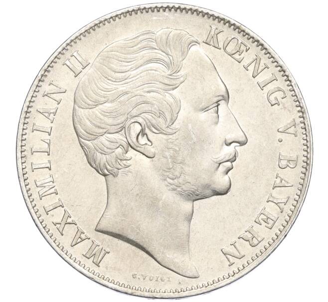 Монета 2 гульдена 1855 года Бавария «Восстановление колонны Мадонны в Мюнхене» (Артикул M2-72342)