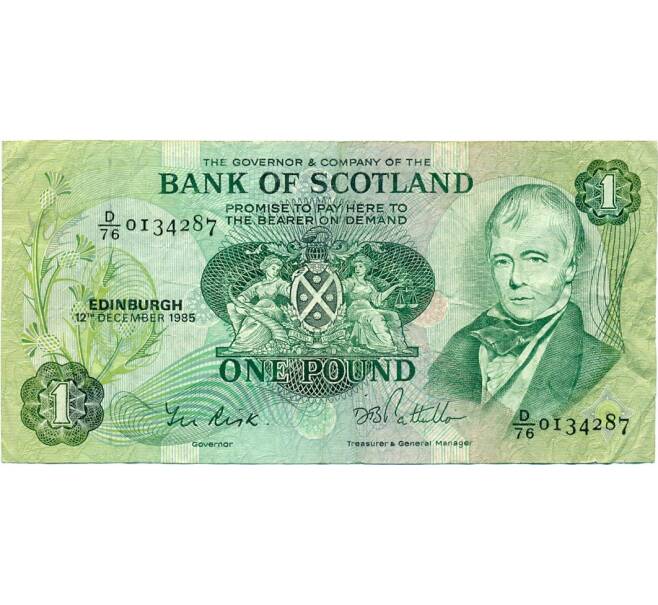 Банкнота 1 фунт 1985 года Великобритания (Банк Шотландии) (Артикул K11-123730)