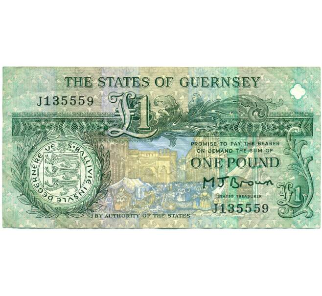 Банкнота 1 фунт 1991 года Гернси (Артикул K11-124255)