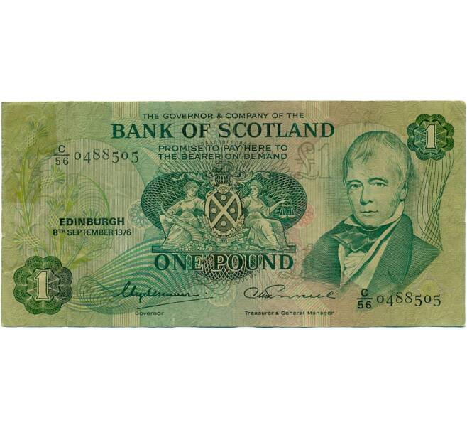 Банкнота 1 фунт 1976 года Великобритания (Банк Шотландии) (Артикул K11-124283)