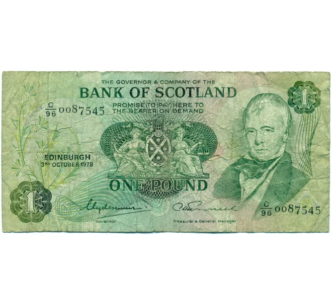 Банкнота 1 фунт 1978 года Великобритания (Банк Шотландии) (Артикул K11-124293)