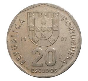 20 эскудо 1987 года Португалия — Фото №1