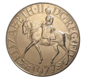 25 пенсов 1977 года Cеребряный юбилей правления Елизаветы II — Фото №1