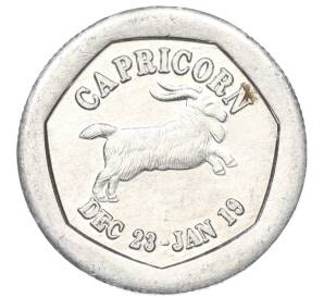 Транспортный жетон «10 пенсов — Козерог» 1995 года Великобритания