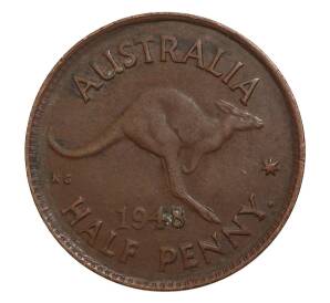 1/2 пенни 1948 года Австралия — Фото №1