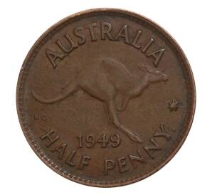 1/2 пенни 1949 года Австралия — Фото №1