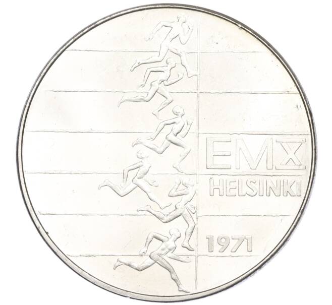 Монета 10 марок 1971 года Финляндия «X Чемпионат Европы по легкой атлетике» (Артикул M2-72798)