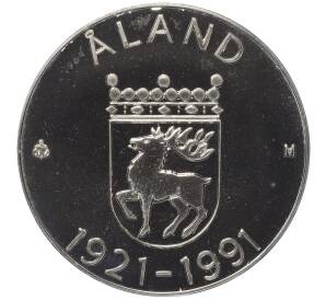 100 марок 1991 года Финляндия «70 лет автономии Аландских островов»