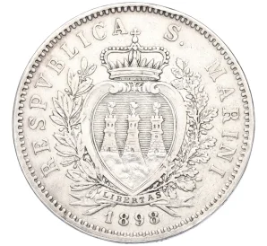 5 лир 1898 года Сан-Марино