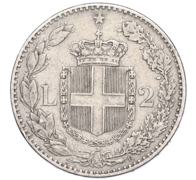 Монета 2 лиры 1887 года Италия (Артикул M2-73000)