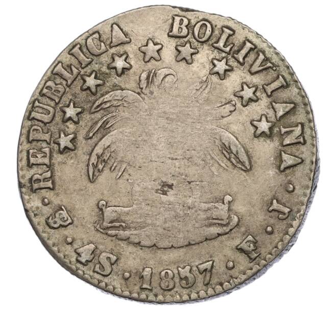 Монета 4 суэльдо 1857 года Боливия (Артикул M2-73016)