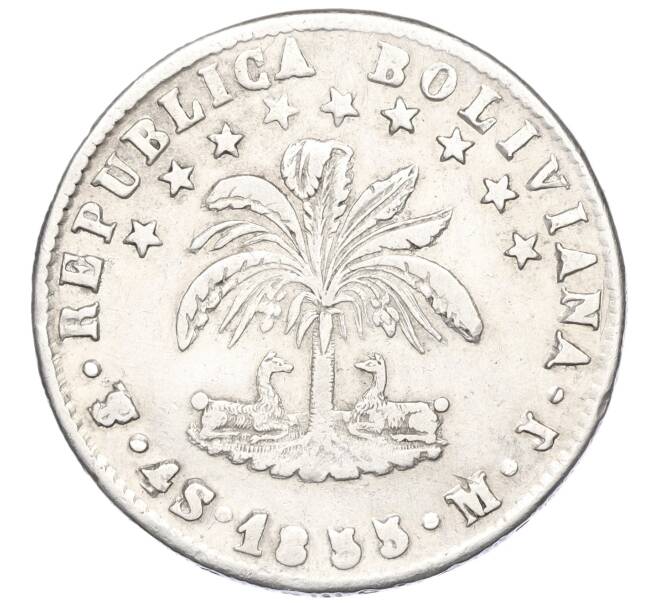 Монета 4 суэльдо 1855 года Боливия (Артикул M2-73017)