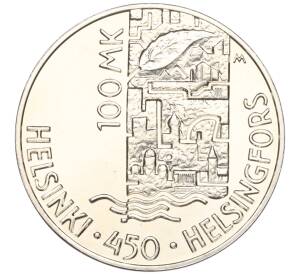 100 марок 2000 года Финляндия «450 лет Хельсинки» — Фото №2