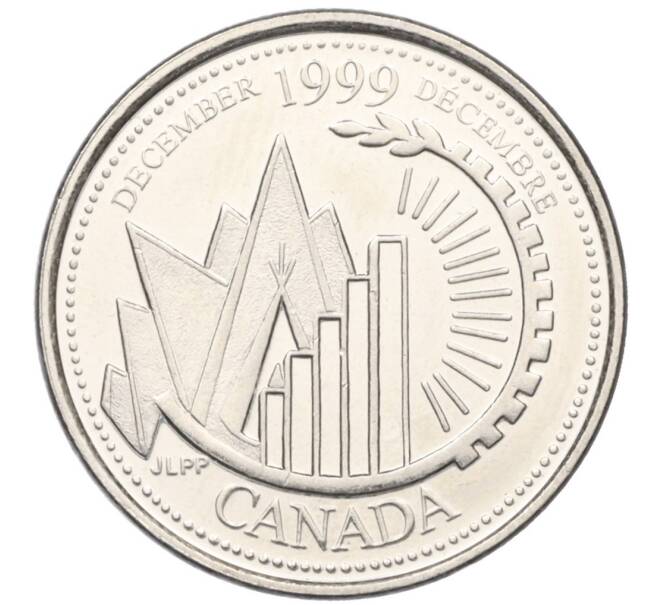 Монета 25 центов 1999 года Канада «Миллениум — Декабрь 1999 (Это Канада)» (Артикул T11-04419)