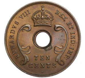 10 центов 1936 года Н Британская Восточная Африка (Эдуард VIII)