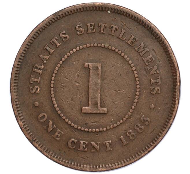 Монета 1 цент 1883 года Стрейтс Сетлметс (Артикул: K27-85323) — Фото №1