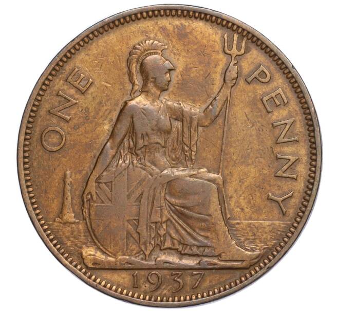 Монета 1 пенни 1937 года Великобритания (Артикул K27-85331)