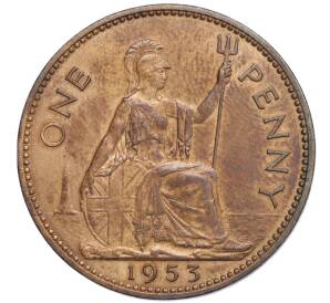 1 пенни 1953 года Великобритания — Фото №1