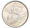 Монета 25 центов 2007 года Канада «XXI зимние Олимпийские Игры в Ванкувере 2010 — Горные лыжи» (Артикул K11-124832)