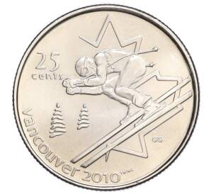 25 центов 2007 года Канада «XXI зимние Олимпийские Игры в Ванкувере 2010 — Горные лыжи»
