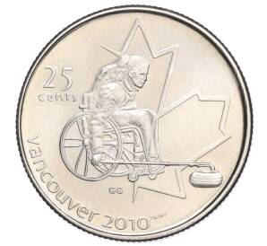 25 центов 2007 года Канада «X зимние Паралимпийские Игры 2010 в Ванкувере — Керлинг на колясках»»